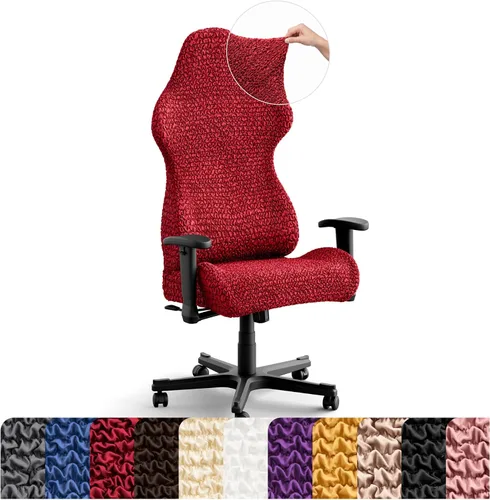 Vista 16 de PAULATO BY GA.I.CO. Funda elástica para silla de oficina y juegos, funda transpirable para sillón de computadora de escritorio con cremallera Rosa
