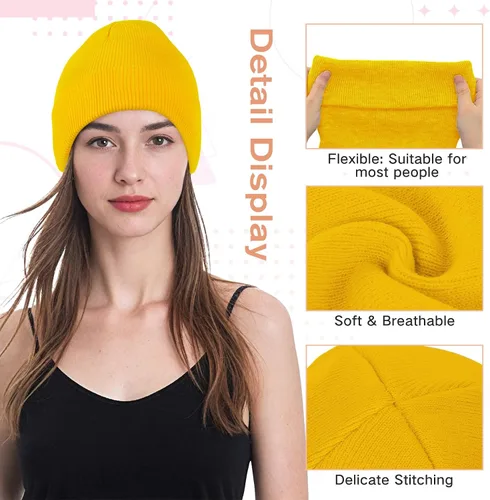 Vista 51 de American Trends Gorro para hombre y mujer, gorro de punto suave y lindo con diseño de calavera