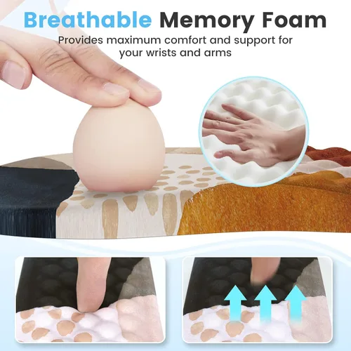 Vista 5 de HAOCOO Alfombrilla de escritorio, alfombrilla ergonómica para mouse con soporte de muñeca y reposamuñecas para teclado, 4 alfombrillas de mouse