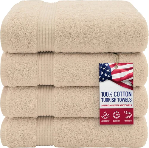 Vista 11 de Juego de toallas American Veteran Towel, de lujo, 6 piezas de algodón 100 % turco para máxima suavidad y absorción, para hotel y spa
