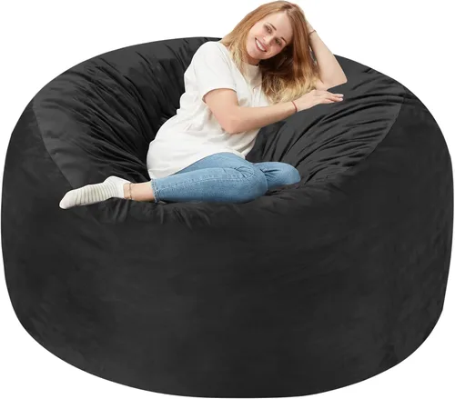 Vista 42 de Homguava - Sillón puff de 3 pies Sillón estilo puff grande de 3 pulgadas con relleno de espuma viscoelástica, sofá suave con funda de terciopelo