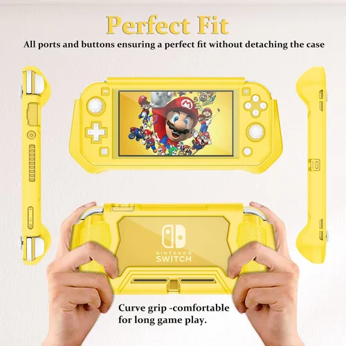 Vista 3 de Protective Case for Nintendo Switch Lite, Full Protection Switch Lite Cover, TPU Shock-Absorption and Anti-Scratch for Nintendo Switch with Bult-in
