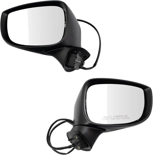 Vista 34 de TRQ Conjunto de 2 piezas de espejo lateral para conductor y pasajero, ajuste eléctrico, sin calefacción, sin memoria, color negro, compatible