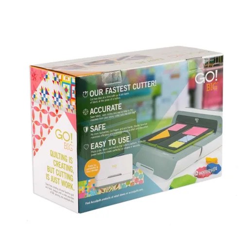 Vista 7 de Accuquilt Go. Big tela Cutter Effortless One-Button Operation, Cuts Up to 6 Layers of 100% Cotton, Includes Flying Geese Die, Cutting Mat, and