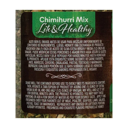 Vista 4 de Montero Chimichurri Mix 2oz - Mezcla de salsa de chimichurri seca - Sin grasa y colesterol - Sin azúcar - Lite y saludable