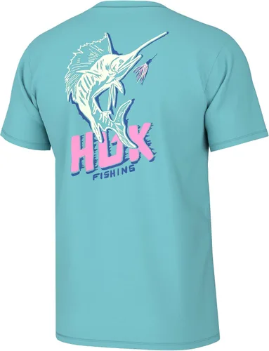 Vista 7 de HUK Mens Fishing Graphic Tee, Performance Short Sleeve, Quick-Dry Bass Bones - Búho nocturno