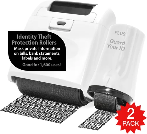 Vista 12 de Kit de sellos de seguridad de rodillo ancho para prevención de robo de identidad, color verde