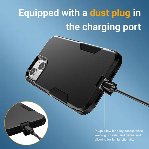 Vista 6 de jaroco Funda para iPhone 13 y Funda para iPhone 14 y Funda para iPhone 15 [Protección de Servicio Pesado][Protección contra Caídas de Grado