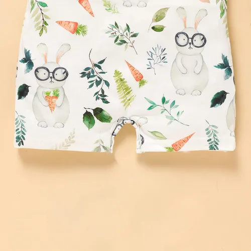 Vista 5 de Sinhoon Ropa de Pascua para bebés y niños con estampado de conejito de conejo, sin mangas, traje de Pascua