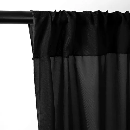 Vista 2 de AK-Trading - Paneles de cortinas de gasa para eventos de boda y decoración, cortinas de telón de fondo (115 x 120 pulgadas, negro)