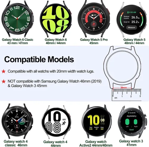 Vista 2 de ZPJPPLX 20mm 22mm Quick Release Metal Watch Band for Garmin Samsung Amazfit Negro