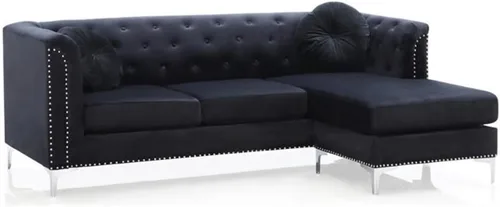 Vista 19 de Glory Furniture Sofá de dos plazas Pompano Velvet en negro