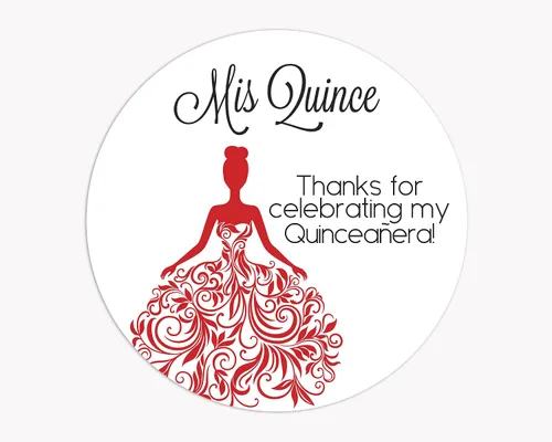 Vista 14 de Calcomanías de quinceañera de 40 quilates, membrillo MI, calcomanías en español o inglés para cumpleaños número 15 (027-S-BG)
