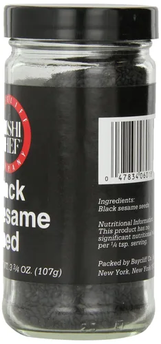Vista 2 de Sushi Chef Semilla de sésamo negro, frascos de vidrio de 3.75 onzas