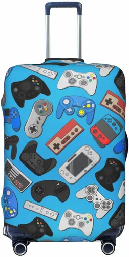 Vista 13 de Fundas elásticas lavables para equipaje con patrón de controlador de videojuegos, protector de equipaje para maleta de viaje, funda protectora