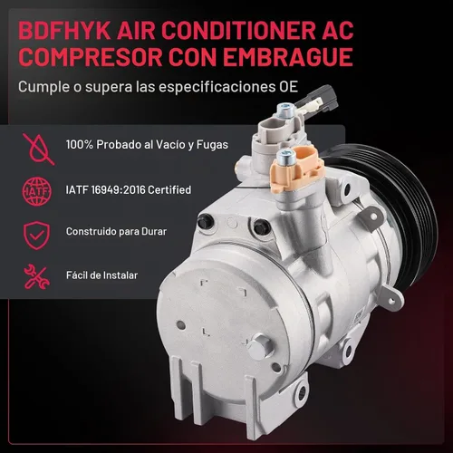 Vista 6 de BDFHYK Compresor de aire acondicionado con embrague compatible con Ford F-250 F-350 Super Duty 6.2L 2017-2019, F-450 F-550 Super Duty 6.8L