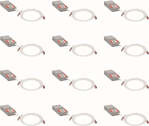 Vista 13 de Juno Luces LED Empotradas de 4 Pulgadas Redondas con Deflector de Oblea Downlight, Temperatura de Color Blanco Conmutable 5 en 1, Brillo Ajustable