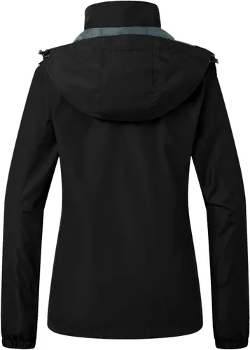 Vista 2 de Wantdo Chaqueta de esquí 3 en 1 para mujer, impermeable, con aislamiento, forro polar