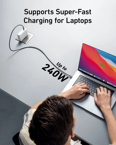 Vista 4 de Anker Cable USB C (3.3 pies, 240 W), cable de datos USB 4, 40 Gbps, pantalla HD 8K, compatible con Thunderbolt 4/3, para iPhone 17, MacBook, Hub