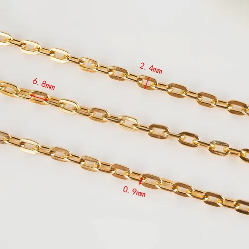 Vista 3 de 10 metros collar con colgante de papel plateado en oro, cadena de eslabones de aluminio para hacer joyas, rollo de cadena con anillas abiertas