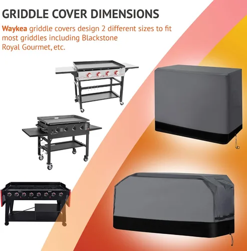 Vista 4 de Cubierta de parrilla resistente para Blackstone de 36 pulgadas, Royal Gourmet Cubierta gruesa Oxford 600D impermeable, resistente a los rayos UV