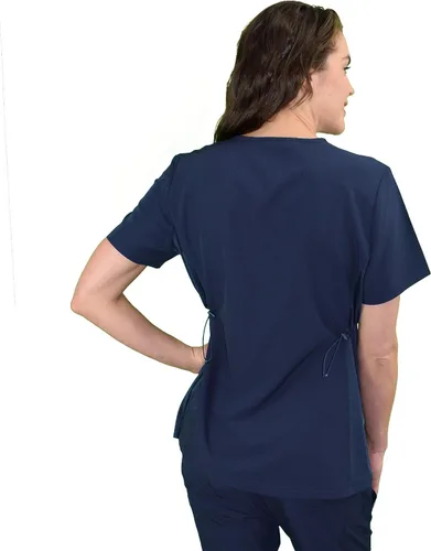 Vista 4 de Camiseta médica de enfermería médica con cuello en V para mujer GT Performance