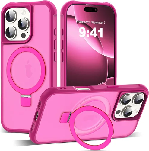 Vista 74 de SKYLMW - Funda compatible con iPhone 11 de 6.1 pulgadas, con soporte magnético invisible tipo anillo, funda translúcida de grado militar, compatible