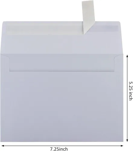 Vista 2 de Paquete de 50 sobres blancos de 5 x 7 pulgadas, A7, sobres para tarjetas, invitaciones y postales