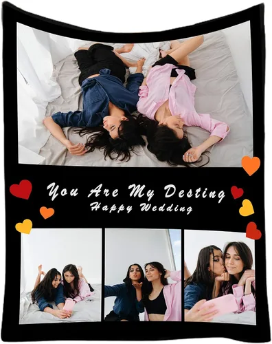 Vista 18 de Manta personalizada con texto en imagen, fotos, regalos para adultos, niños, novia, novio, Navidad, Halloween, día del padre, madre, San Valentín