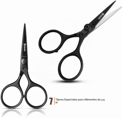 Vista 5 de Manjushri Pinzas para chef profesional, tijeras, alicates para hueso, juego de hornear (negro)