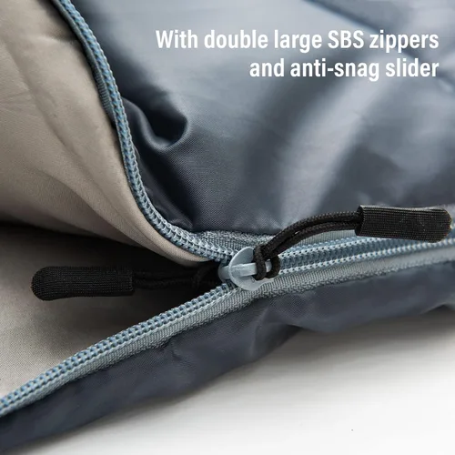 Vista 4 de BISINNA Saco de dormir XXL (90.55 x 39.37 pulgadas) para adultos grandes y altos, 3-4 estaciones, tamaño grande, cálido y cómodo, impermeable