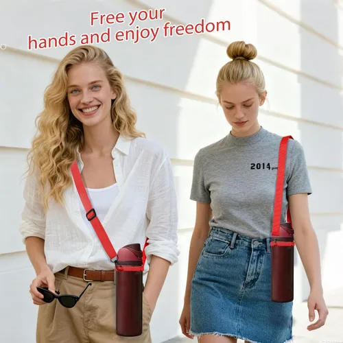 Vista 6 de Water Bottle Strap for Owala Freesip 24oz 32oz 40oz & Sway 30oz 40oz Rojo