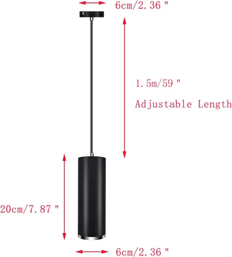 Vista 3 de GU10 Dia 6CM L 20CM Anillo de Plata Moderno Tubo Cilíndrico LED Lámpara Lámpara Colgante Focos para Cocina Isla Comedor Tienda Bar Counter