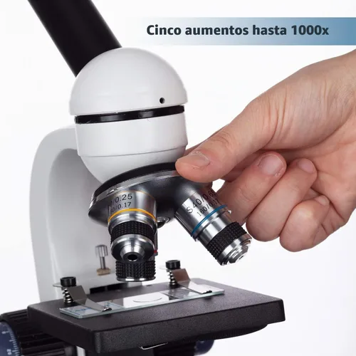 Vista 5 de Microscopio compuesto biológico AmScope M150C-MS 1000X con resistente