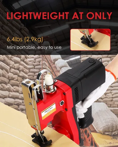 Vista 5 de Hanchen Máquina de coser de bolsas con hilo de coser de 6 rollos