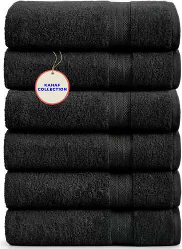 Vista 15 de KAHAF COLLECTION Paquete de 6 toallas de baño 100 % algodón, de 24 x 48 pulgadas, de secado rápido, altamente absorbentes, suaves al tacto
