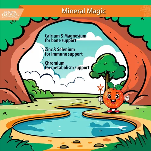 Vista 5 de Buried Treasure - Multivitamínico líquido diario para niños, 27 vitaminas y minerales con mezcla de superalimentos, sin azúcar, vegano, sabor