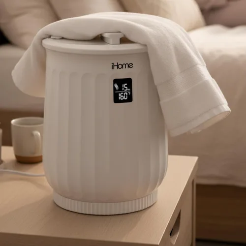 Vista 9 de iHome Calentador de toallas de lujo de 20 litros, calentadores de toallas grandes para baño, con soporte interior de almohadilla de fragancia, ideal