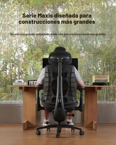 Vista 3 de LiberNovo Maxis Silla de oficina ergonómica grande y alta manual Grafito