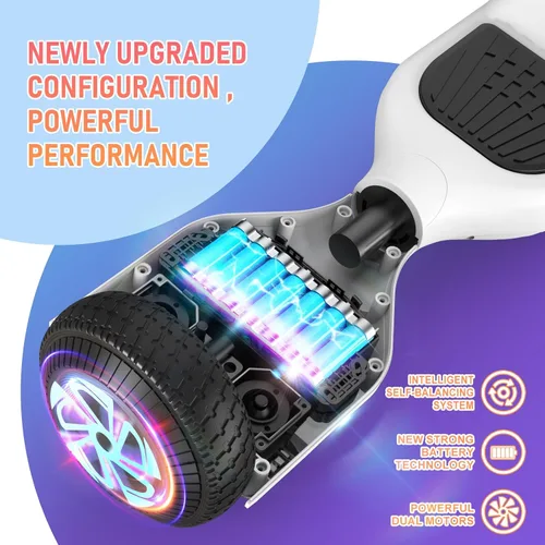 Vista 4 de LIEAGLE Scooter de autoequilibrio todo terreno para todos los grupos de 02-6.5" Blanco