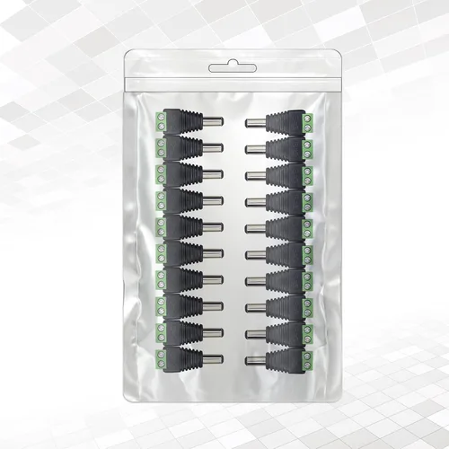 Vista 6 de Juego de 40 conectores macho de alimentación DC de 12 V, conector de barril de 5,5 mm x 2,1 mm, adaptador de alimentación para tira de luces LED
