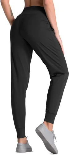 Vista 4 de Dragon Fit - Pantalones deportivos para mujer, con bolsillos y tiro alto, para yoga, ejercicios, pantalones cónicos, pantalones de descanso
