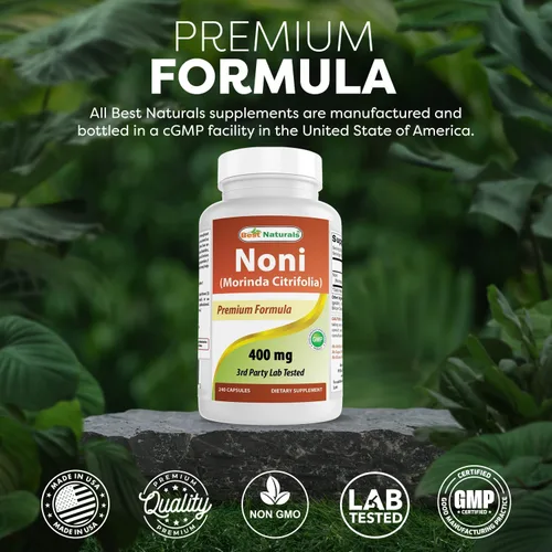 Vista 5 de Best Naturals Noni 400 mg 240 Cápsulas