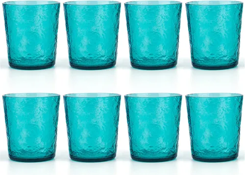 Vista 8 de KX-WARE Vasos de plástico de acrílico de 12 onzas, juego de 8 unidades, color azul