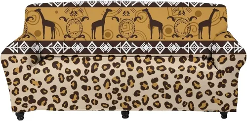 Vista 30 de Forchrinse Funda de sofá con estampado navajo africano para sofá de 1 cojín, funda elástica para sofá, protector de muebles para casa rural, hogar