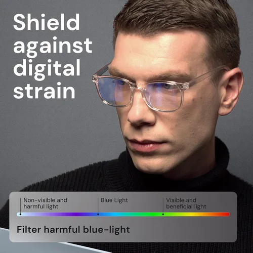 Vista 5 de Gaoye Eyewear Frames for Men - Blue Light Blocking Square Glasses, Anti UV Ray Computer Gaming, Blue Blockers for Women