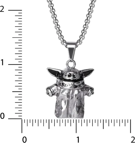 Vista 3 de Star Wars Stainless Steel Necklaces for Men Character Pendant Designs 22 Box Chain