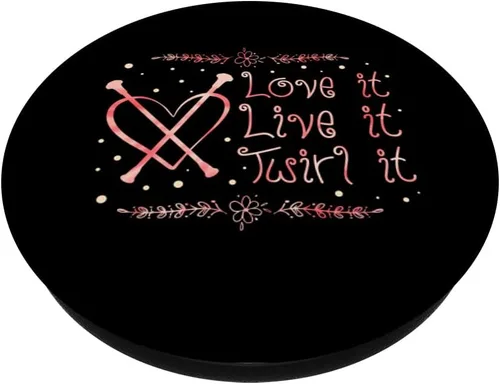 Vista 2 de Love It Live It Twirl It for a Baton Twirler Baton Twirling PopSockets intercambiables PopGrip