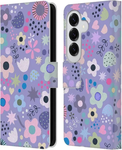 Vista 255 de Head Case Designs Officially Licensed Ninola Abstract Poppies Lilac Floral Leather Wallet Case Compatible with Samsung Galaxy A07 4G