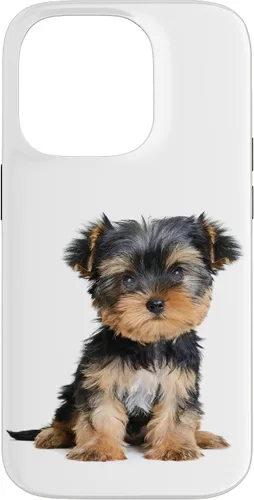 Vista 17 de Yorkie Puppy Portrait Cute Yorkshire Terrier Dog Lover - Carcasa para iPhone 17